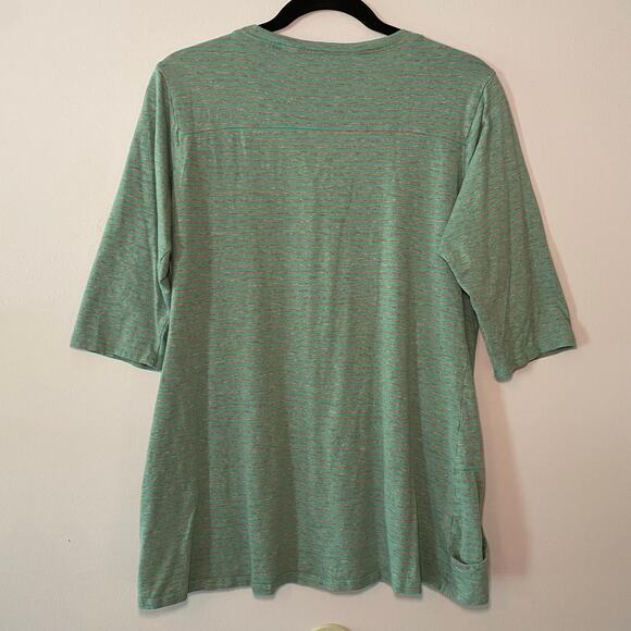 Toad & Co Blue Gray Stripe 3/4 Sleeve Pullover Top Women's size Medium - Picture 7 of 9